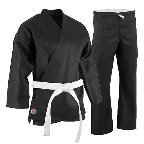 ProForce 6oz Student Karate Gi / Uniform - Black - Size 0000 - Image 2